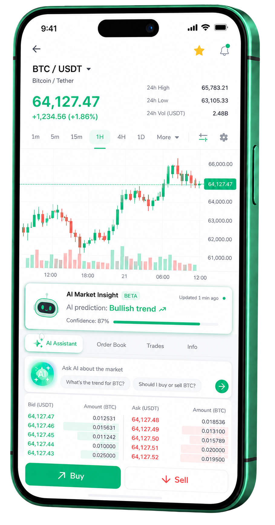 Application mobile de trading French Legacy sur smartphone